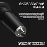 Batons de randonnée 135cm bâton de trekking pliable télescopique fibre bâtons de trekking rétractables canne de marche pliable bleu