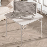 Table pliante 86*86*74 cm carrée table pliante interieur Compact et portable table pliante camping extérieur et intérieur blanche