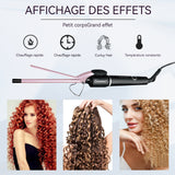 Fer à friser 220v 45w 9mm diamètre des boucles ions négatifs utilisation humide et sèche boucleur à cheveux rouleaux chauffants