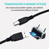 USB 2.0 Printer Cable 3 m High Speed Pure Copper Square Port A-B Computer to Scanner Cable USB Computer to Printer Cable Black