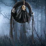 Fantôme suspendu effrayant pour Halloween   63*40*8CM    Son lumineux   Design de pneu  Convient à la décoration d'Halloween