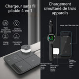 Chargeur sans fil rapide multifonctionnel pliable 15w avec des lumières colorées portable station de charge chargeur induction
