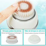 Brosse Nettoyante Visage Électrique 3 vitesses 2 têtes de brossage Etanche IPX6 Portable brosse nettoyante visage electrique massage