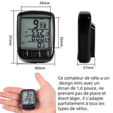 Compteur vélo 1,6 pouces étanche compteur vitesse velo ordinateur de vélo bicycle computer vitesse moyenne horloge kilométrage