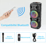 Enceinte Bluetooth Puissant d'extérieur 20W 3600MAH 32.3x3.3x77.5cm Avec Microphone Phantom Light Télécommande Support TF Card