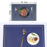 Set de Table lavable Lot de 4 Sets de Table antidérapant Napperon en Cuir Imperméable Anti-Taches Résistant à la Chaleur 44,5 x 30cm