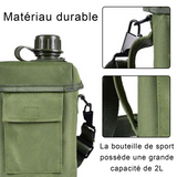 Gourde sport 2L grande capacité style sac à dos bouilloire camouflage convient pour le camping le sport et l'alpinisme carrée