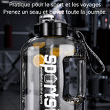 Bouteille 1.7L tasse bouteille d'eau pour le sport et le fitness bouteille d'eau de voyage sportive de grande capacité aptitude