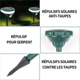 Répulsif à ultrasons solaire LED flash répulsif solaire pour animaux imperméable 10 bandes de fréquences automatiquement converties