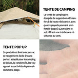 Tente 220x200x145cm tente de camping avec à tapis de sol 2 portes et 2 fenêtres imperméable et anti UV pour randonnée camping plage