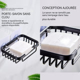 Porte savon 1 lot de 2 pièces porte savon creux en métal livré avec des autocollants muraux solides avec conception à vidange rapide