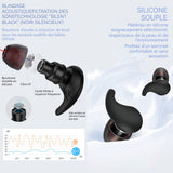 Bouchon d'oreille 4 paire insonorisés 4 tailles bouchons d'oreille en silicone réduction du bruit avec boîte de stérilisation UV