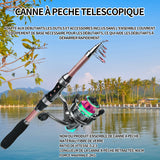 anne à péche 1.8m canne à peche telescopique ensemble canne à peche et moulinet ensemble de cannes à leurres sport peche vert