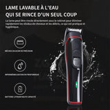 1 pièce tondeuse à cheveux rouge électrique tondeuse à cheveux coupe favoris longueur réglable puissance maison tondeuse cheveux
