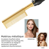 Peigne chauffant électriques en alliage d'aluminium avec 3 réglages température multifonction peigne pour tous types de cheveux