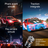 Voiture de course miniature 20x9x6cm 4x4 phares à LED échelle 1/20 pneus drift/course télécommande 2,4g voiture course rouge