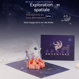 arte de voeux 20x14,5cm exploration spatiale astronaute Univers stéréoscopique 3D carte de vœux souvenir message carte postale