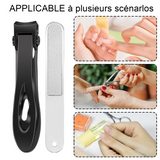 oupe-ongles 2PCS grande ouverture pointu acier inoxydable outils manucure facile transporter manucure facile avec lime à ongles