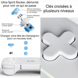 Manette de jeu 2.5g sans fil avec joystick et boutons lumière rvb rechargeable manette compatible pour les consoles de jeux