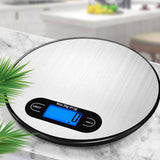 Balance de cuisine Balance ronde de ménage Balance électronique de pâtisserie 1g en acier inoxydable avec affichage LED