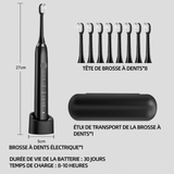 Brosse à dents fréquence de vibration 42000 fois/min 5ème vitesse avec 8 têtes de muet imperméable brosse brosse à dents électrique