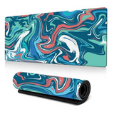 Tapis de Souris 80x30x0.3cm Grand tapis de souris de jeu avec surface en caoutchouc antidérapant imperméable pour maison Art bleu