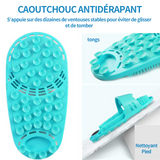 Tongs gel de silice laver les pieds et éliminer les peaux mortes bleu chaussons de massage acupressure des pieds nettoyant pied