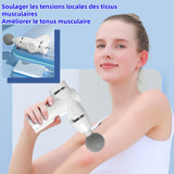 Massage 800mAh 3500r/min 14x14cm écran tactile mode bouton massage musculaire électrique 8 vitesses 12 têtes massage profond blanc