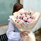 Bouquet de fleurs artificielles collageable ensemble de roses roses unique arrangement unique activité de bricolage pour adultes