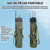 Sac de peche 123x34cm sac a canne a peche sac de pêche portable etanche multifonction housse cannes a pêche sac canne à pêche vert