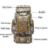 Sac à dos extérieur camouflage randonnée sac polochon randonnée grand sac à dos homme camping sac de voyage capacité 56-75L