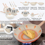 Batterie de cuisine 7.5kg Poêle antiadhésive en aluminium de haute qualité et durable adaptée à tous les types de cuisinières
