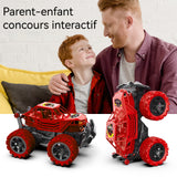 Voiture télécommandée rouge déformation de collision rotation à 360 degrés convient aux 7-14 ans voiture de cascade tout-terrain