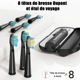 Brosse à dents fréquence de vibration 40000 fois/min 5ème vitesse avec 8 têtes de muet imperméable brosse brosse à dents électrique