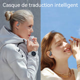 Écouteurs de traduction 200 langues bluetooth 5.3 dispositif de traduction appareil traduction casque de traduction translator