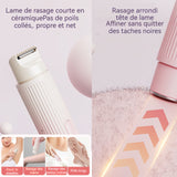 Rasoir electrique femme 200mAh IPX7 2 en 1 rechargeable pour femme à 2 têtes tondeuse de précision epilateur pour visage corps
