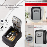 Boite à clé 11x9x4cm code à avec 4 chiffres sécurisée etanche boite à clef boite a clefs murale résistant aux intempéries alliage
