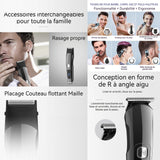 Tondeuse cheveux hommes 6 en 1 220v 600mah IPX6 LCD 2 vitesse usb tondeuse à cheveux avec 6 types de couteaux et 4 peignes limites