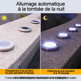 Lampe solaire extérieur 4 pièces lampe solaire au sol 8 LED lumière etanche IP65 spot solaire pour jardin pelouse borne solaire