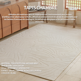 Tapis 100 x 180cm anti-bactérien résistant aux taches et à l'eau convient au salon à la chambre à coucher à la salle d'étude blanc