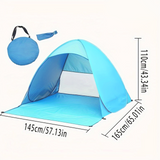 Tente de plage pop up 200x165x130cm protection solaire tente plage automatique tente anti-UV 50+ abri de plage pour plage parc