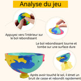 Jouet 3PCS 5,5x3cm ballon rebondissant en caoutchouc naturel camouflage demi-balle à lancer et à rebondir anti-stress couleur