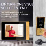 sonnette visuelle intelligente Écran de 7 pouces Avec fonction interphone temps réel Vision nocturne Haute définition sonnette
