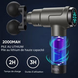 Massage 2500mah 2800r/min écran tactile led massage musculaire électrique 12 vitesses avec 6 têtes de massage et sac de transport