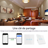 4pcs Interrupteur Mural Tactile Commutateur Intelligent Volet de Lumière lot de 4 Connecté WIFI Alexa et Google Home