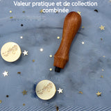 achet De Cire Personnalisé 2.5cm Personnalisé Sceau En Laiton Rétro Avec Poignée En Bois Timbre De Cire À Cacheter Carré Logo