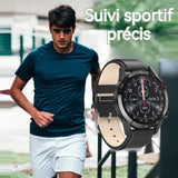 Montre connectée 1,3 pouces 240x240px Montre intelligente Assistant intelligent Détection de mouvement Imperméable avancé noir