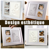 Cadre photo 28x22.8x1.8cm cadre photo enfants argile cadre photo diy argileux empreintes de mains pieds mains et de pieds d'animaux