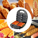 Poêle À Saucisses 6 trous pour prise Réchauffeur de hot-dog machine petit-déjeuner domestique 850W chauffe-hot-dog double face