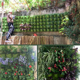 Sac de plantation 25 poches 1x1m sac de plantation vertical mur végétal décoratif sac de végétalisation tridimensionnel mural
